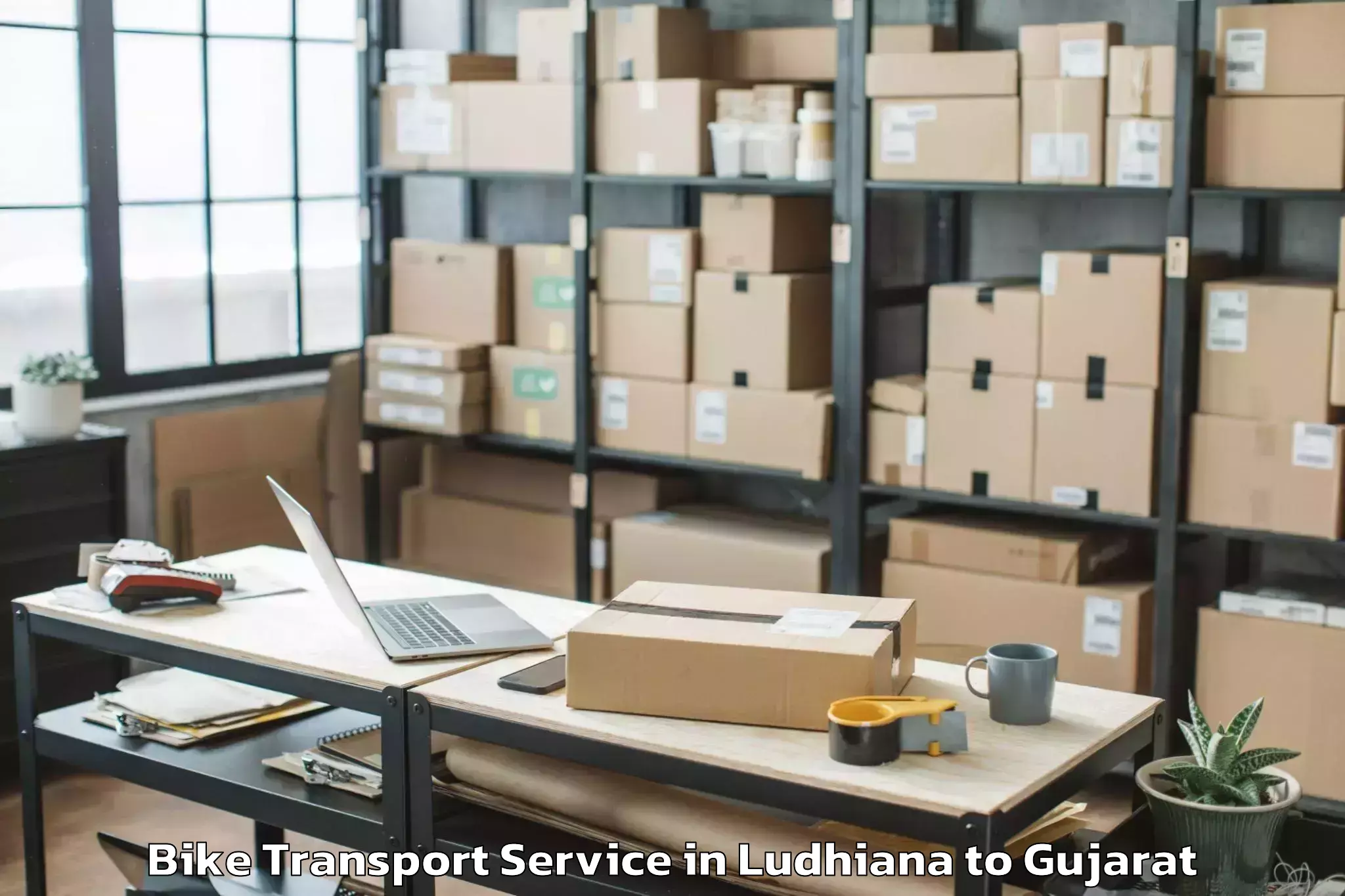 Efficient Ludhiana to Porbandar Airport Pbd Bike Transport